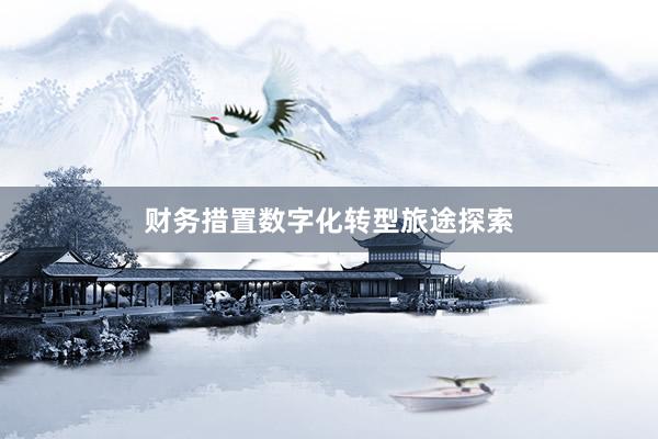 财务措置数字化转型旅途探索